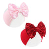 Lanmerry Red Pink Bows For Girls Sequins Large Bows Red Headband Toddler Glitter Hair Bow Hair Accessories Pink Ribbon Headband