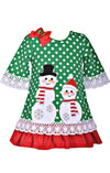 Baby Girls Adorable Christmas Snowman/Snowwoman Dress (24 Months) Green