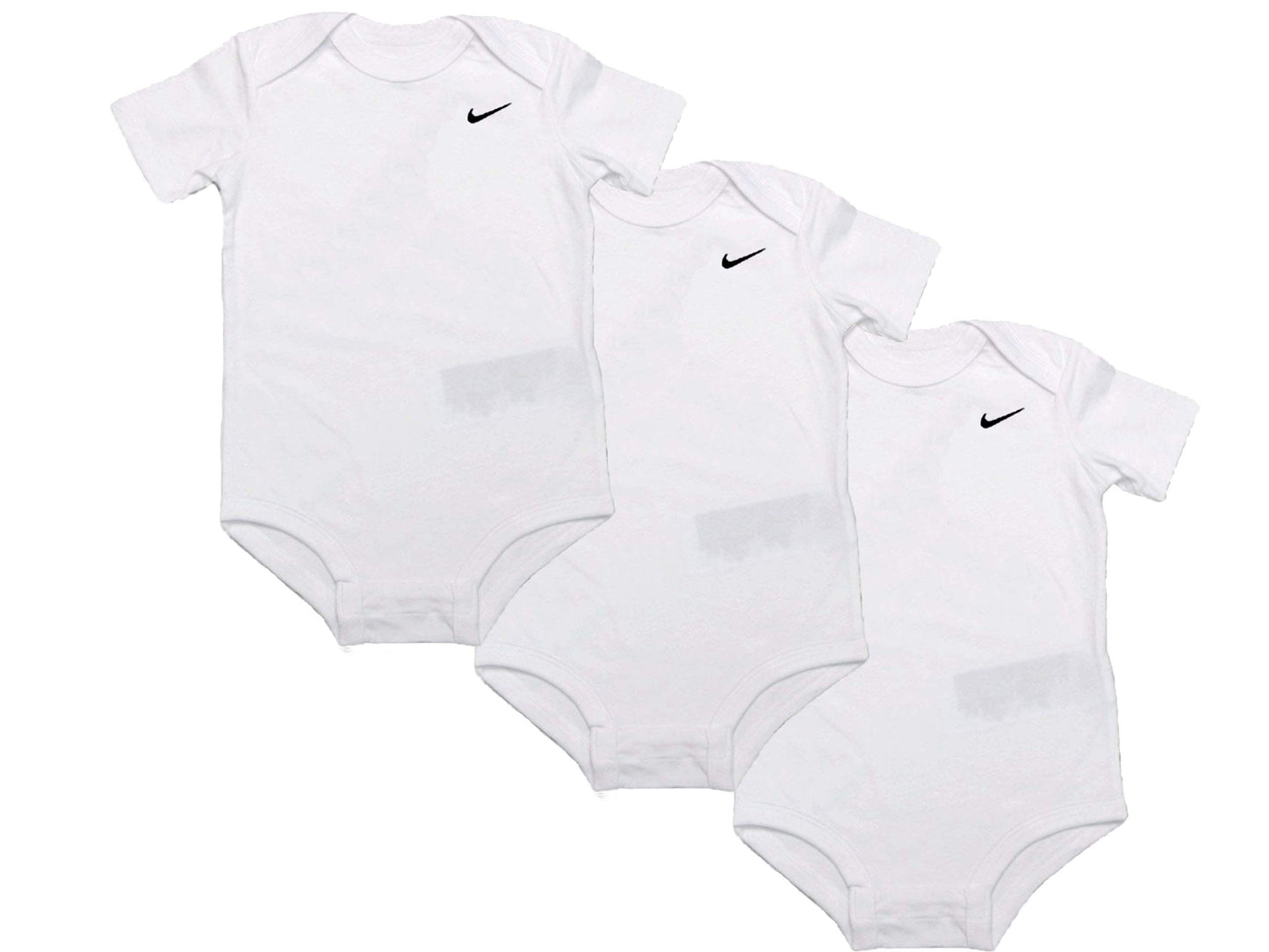 Nike Swoosh Three-Piece Infant Baby Bodysuit Set 3 Months, White (3 Months, White)