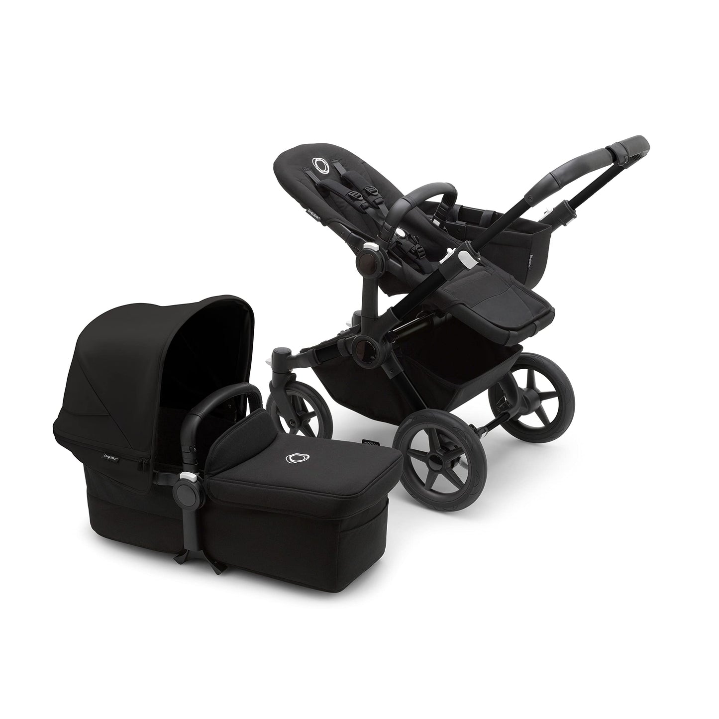 Bugaboo Donkey 5 Mono Complete - Single Stroller Converts to Side-by-Side Double Stroller, Multiple Seat Positions - Alu/Midnigh