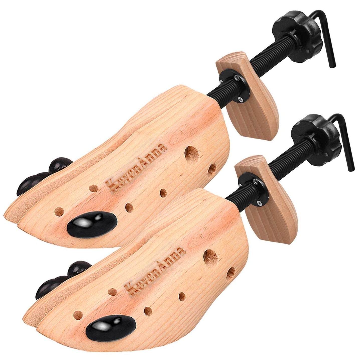 Kevenanna Pair Of Premium Professional 4-Way Wooden Shoe Trees, Wooden Shoe Stretcher For Men Or Women (Small)
