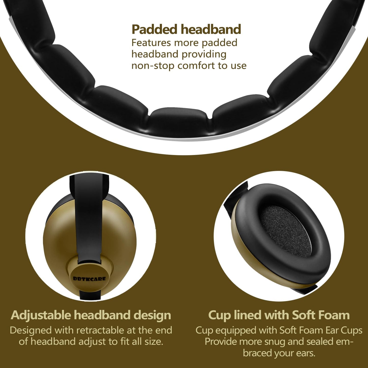 Bbtkcare Baby Headphones - Infant Ear Protection For Babies | Baby Earmuffs Noise Cancelling Headphones 3-36 Months | Baby Trave