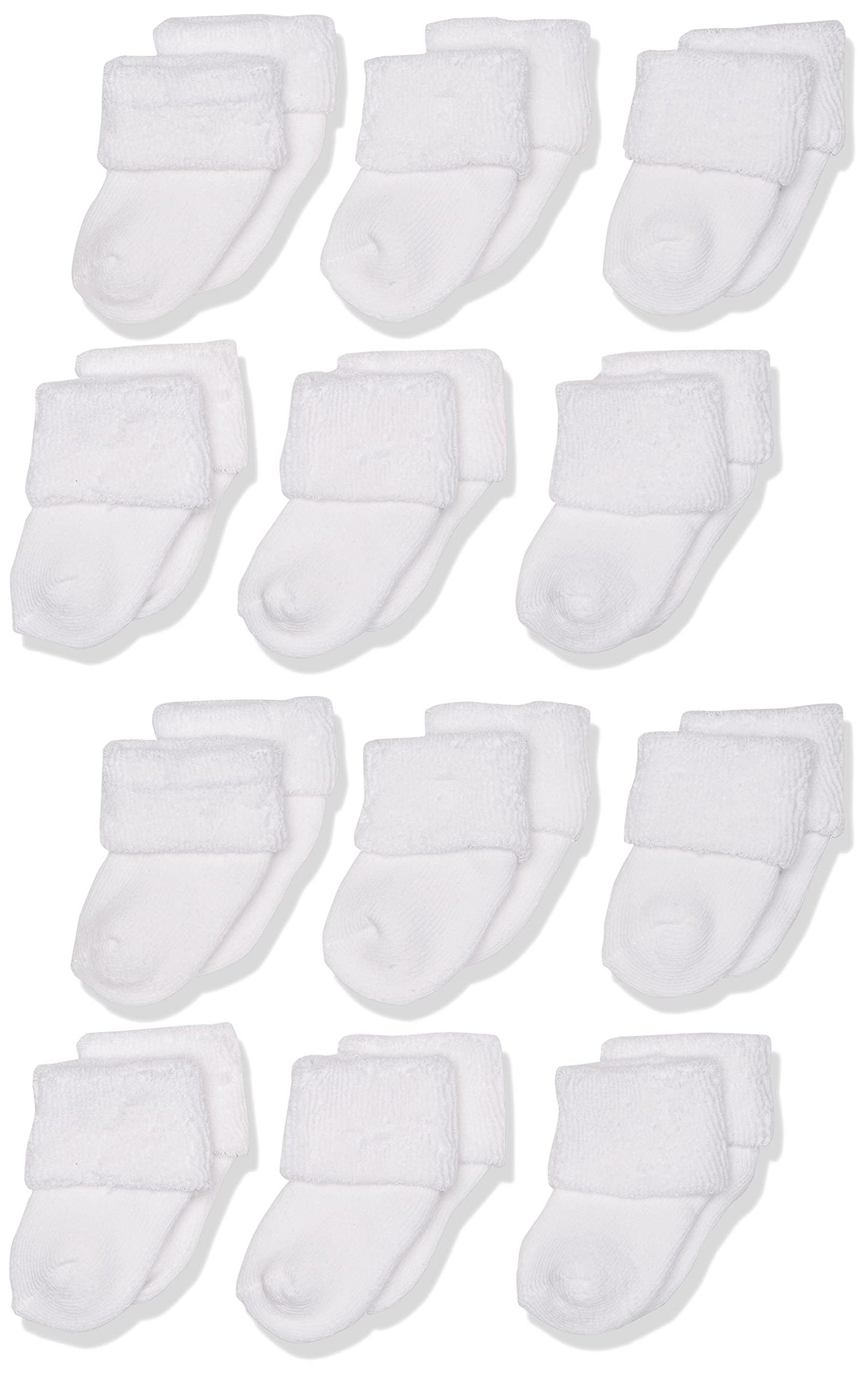 Touched By Nature Baby Boys Organic Cotton Casual Sock, White Terry, 0-6 Months Us