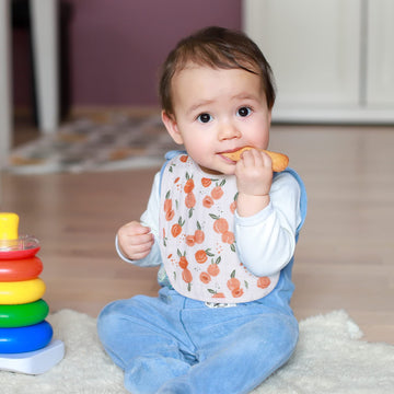 Snap Muslin Bibs For Girls, 3-Pack Baby Bibs For Infants, Newborns And Toddlers, 100% Cotton Muslin Absorbent & Soft Layers, Adj