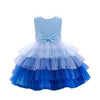 Flower Baby Girl Lace Dress Toddler Tulle Sleeveless Bow Princess Party Wedding Pageant Bridesmaid (Blue.12-24 Months)