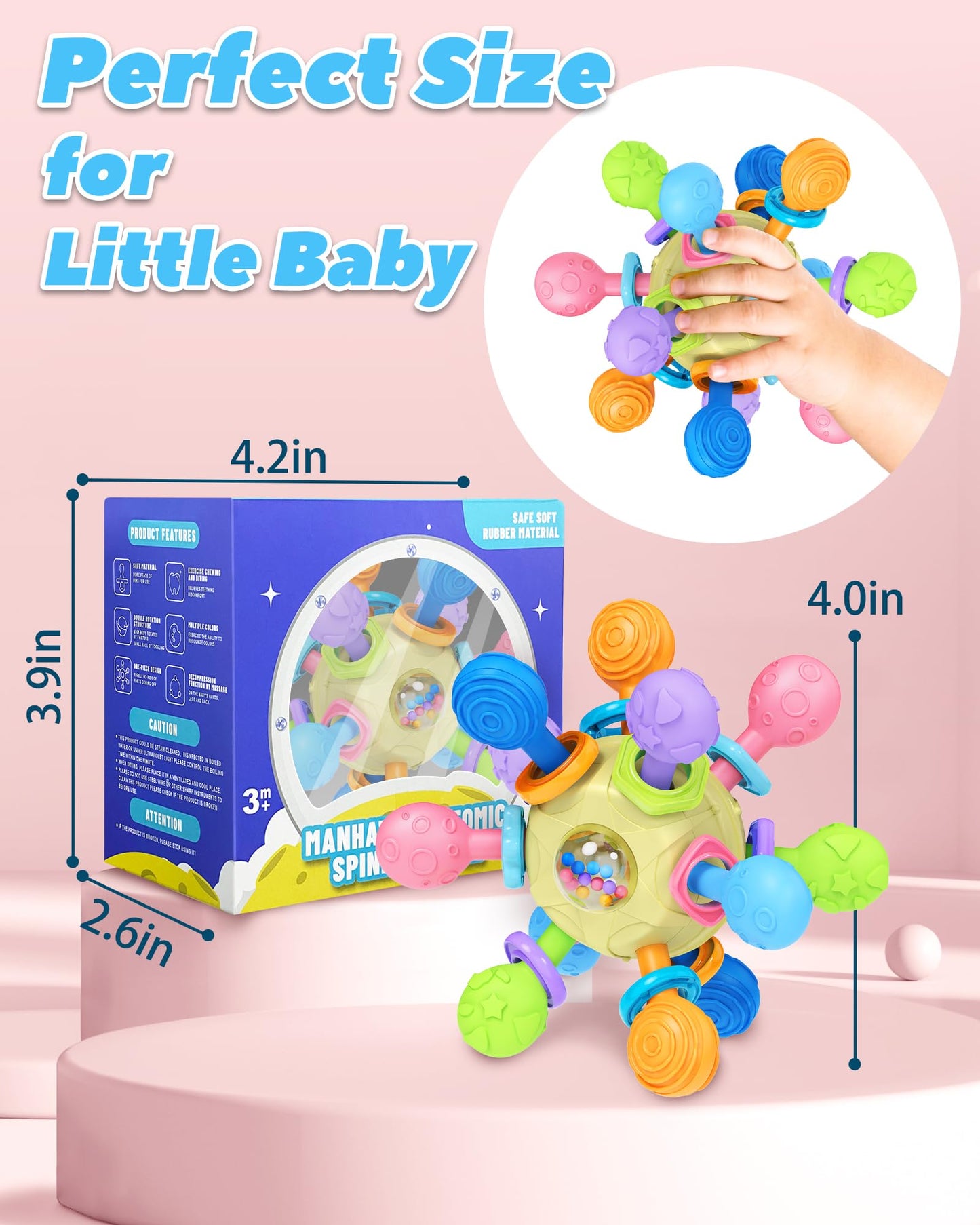 Baby Toys for 0-6 6-12 Months Ages 0-2, Tummy Time Montessori Toys for Babies 0 3 6 9 12 18 Months, Newborn Infant Sensory Toys,