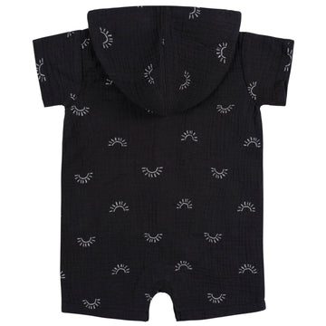 Gerber Baby Boys Hooded Cotton Romper, Sunrise, 12 Months