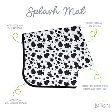 Bapronbaby Cowhide Splash Mat - Waterproof Catch-All For Under High Chairs, Floors, Tables, Playtime Or Arts & Crafts - Machine