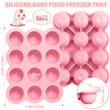 3 Pcs Baby Food Storage Container 12 Cup Silicone Baby Food Freezer Tray With Lid Stackable Reusable Silicone Baby Food Freezer