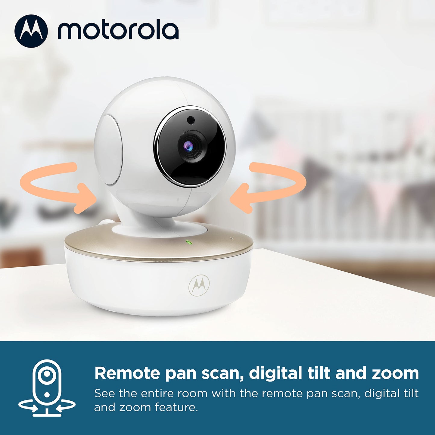 Motorola Vm50G - Hd Wireless 2-Camera & 5' Screen 1000Ft Range Video Baby Monitor W/ 2-Way Audio - Indoor/Outdoor Usage, Remote