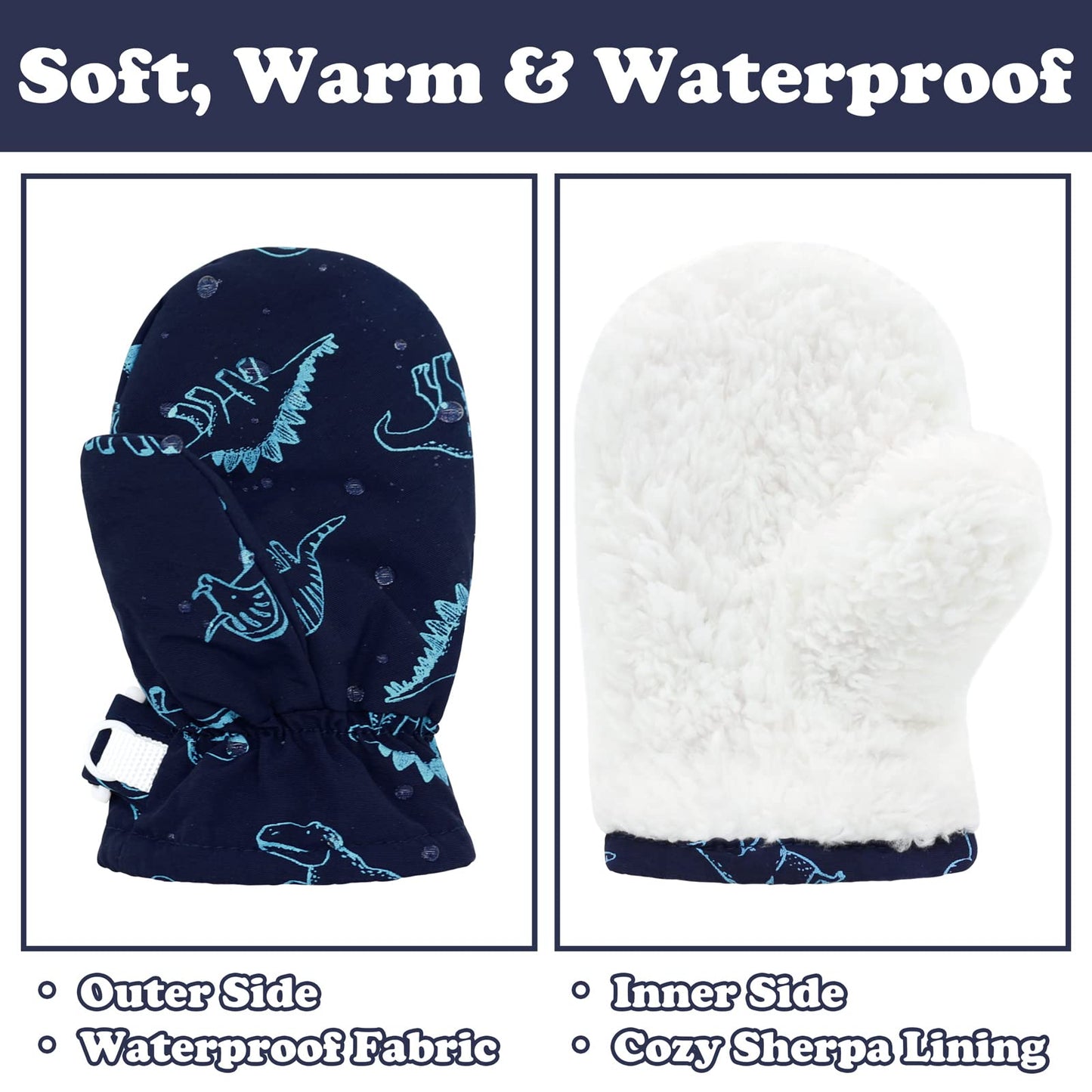 Sarfel Toddler Mittens 2T Toddler Gloves Ages 2-4 Toddler Winter Gloves Toddler Waterproof Mittens For Toddler Boys Snow Gloves