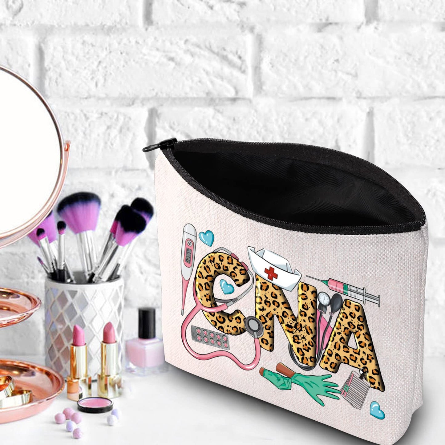 Wzmpa Cna Certified Nursing Assistant Cosmetic Makeup Bag Cna Nursing Graduation Gifts Zipper Pouch Bag For Cna Students Graduat