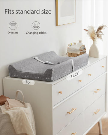 Blissful Diary Baby Changing Pad With Waterproof Lining Foam, Includes A Soft & Washable Cover, Contoured Changing Table Pads Fo