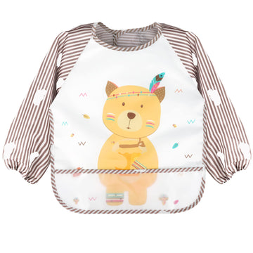 Accmor 4 Pack Long Sleeve Baby Bibs, Waterproof Sleeved Bibs Smock For Toddler Baby Girls Boys Eating Feeding