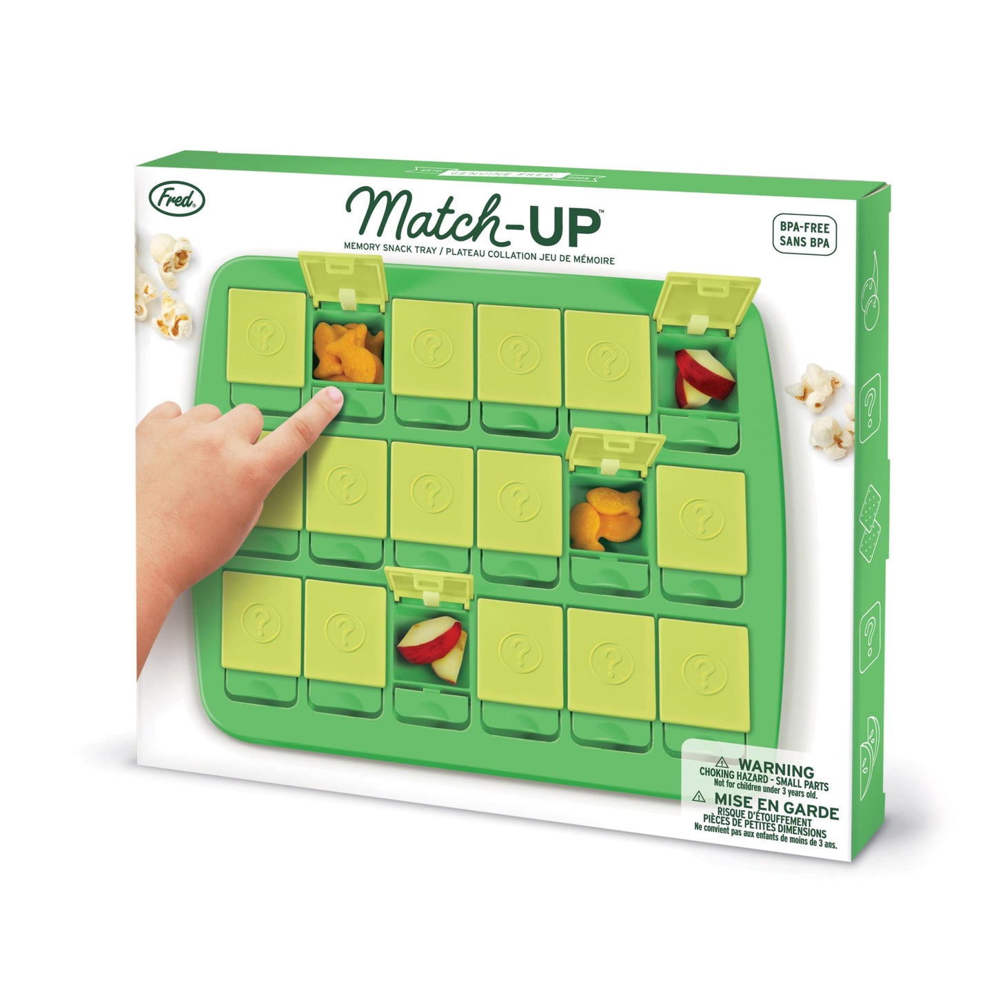 Genuine Fred, Match Up Memory Snack Tray Green Travel-Friendly Tray Measures 10 X 8.75 Inches