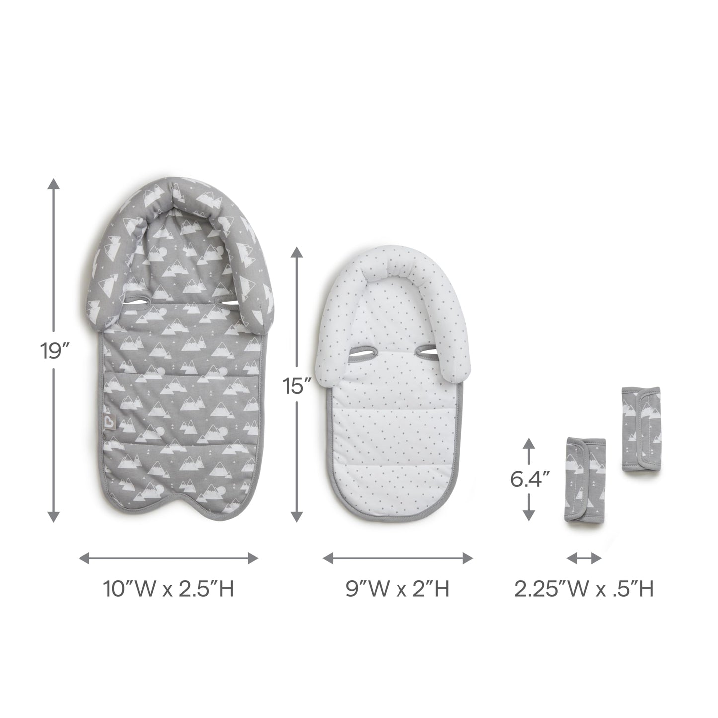 Munchkin Brica Xtraguard Head Support & Strap Cover For Baby Car Seats With Silver-Ion Technology, Mountains