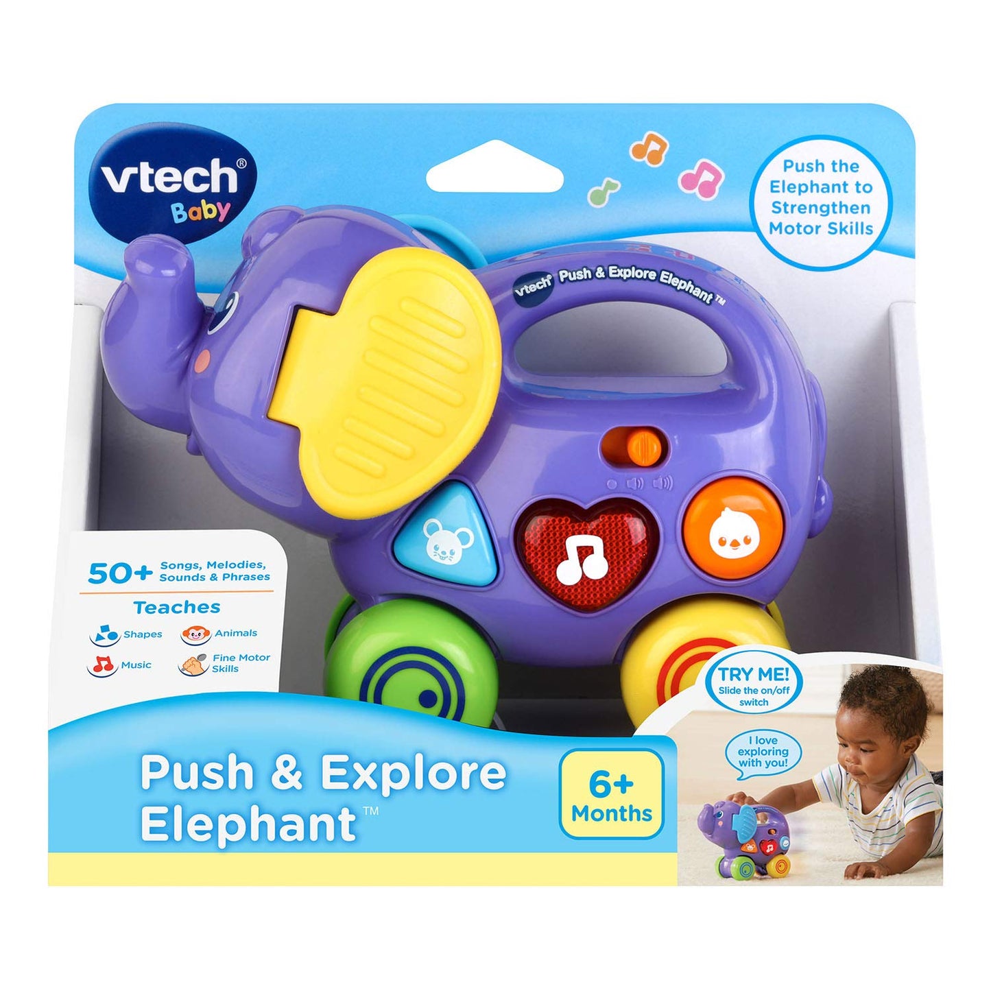 VTech Push & Explore Elephant, Purple