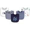Hudson Baby Unisex Baby Cotton Bibs, Space, One Size