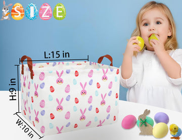 Boohit Large Easter Baskets For Kids Personalized Baby Girl Easter Basket Cute Teen Boy Spring Decor (Pink Bunny Egg)