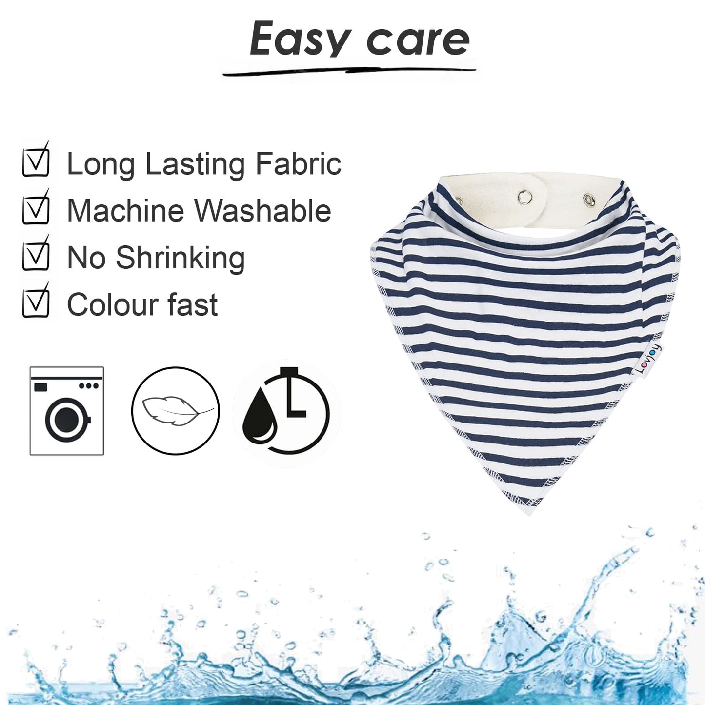 Lovjoy Large Bandana Bibs - Special Needs Bibs - For Older Children, Youth And Adults - Practical, Absorbent And Stylish (Set 01