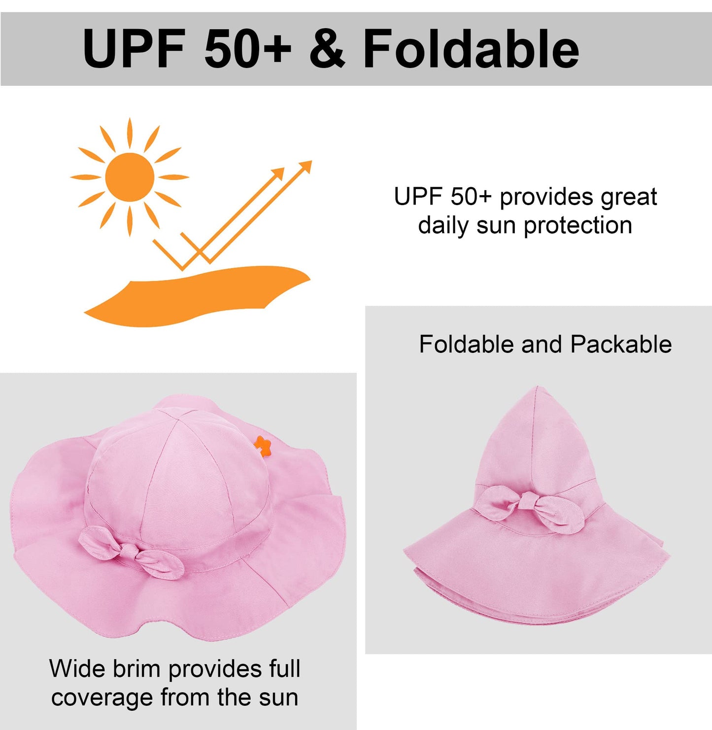 Baby Hat Sun Toddler Beach Hat Baby Girl Outdoor Hat Baby Spf Hat Upf 50+ Kids Beach Hat Baby Sunhat 12-24 Months Girl,Pink