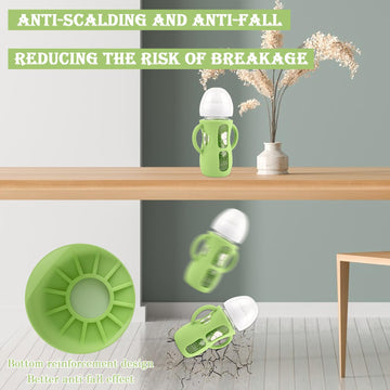 3 Pack Silicone Sleeves For Avent Natural Glass Baby Bottles, Anti Breakage Baby Bottle Holder With Handles, Compatible Philips