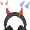 2X Demon Horns For Headset/Cosplay - Made In Usa - 20 Colors (Dual Red/Orange)