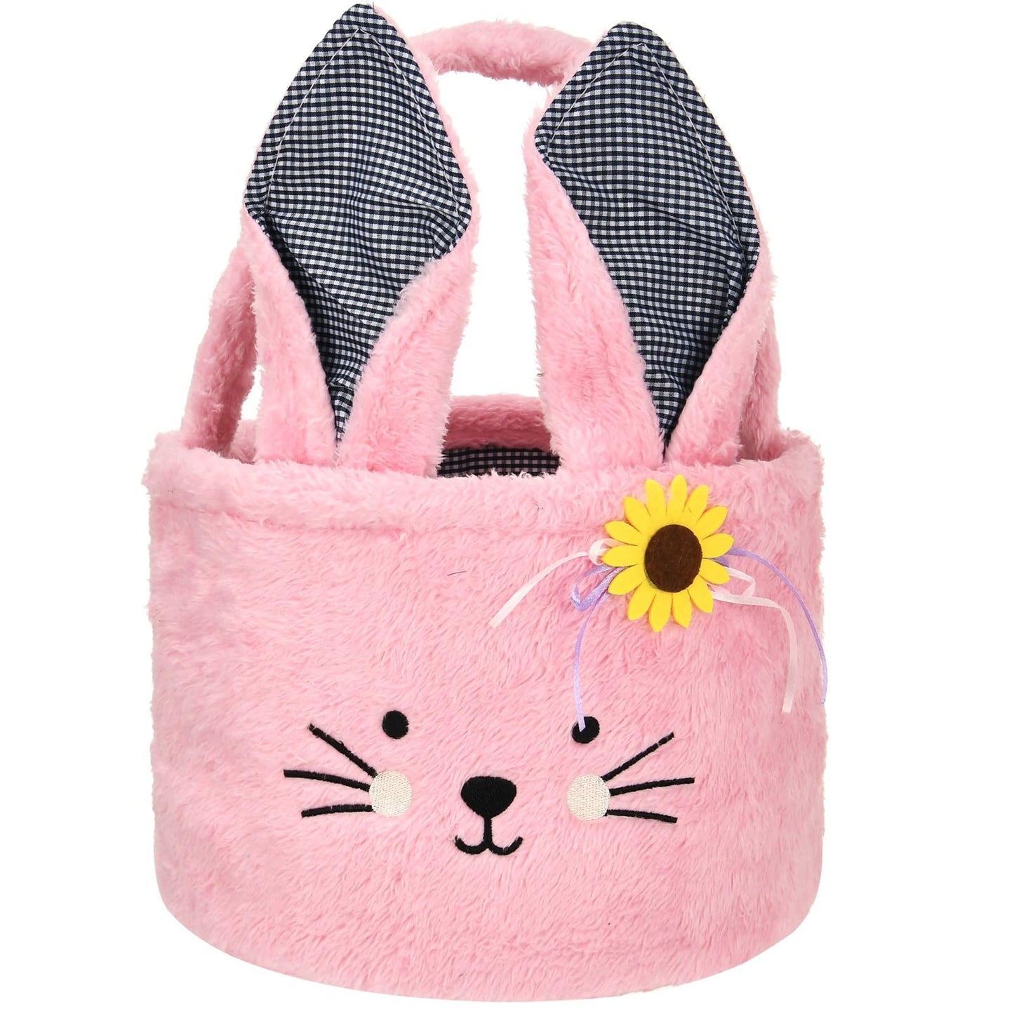 Easter Basket Plush Easter Bunny Tote Bags Cute Rabbit Design Personalized Easter Bucket For Kids Carrying Gift And Eggs (Plush-
