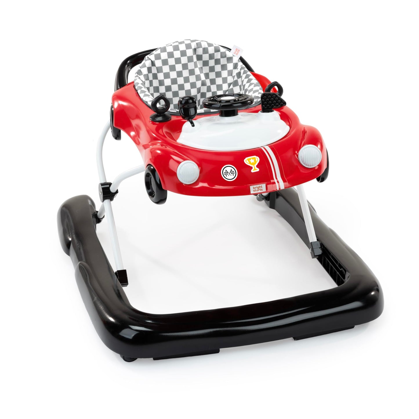 Bright Starts Little Speedster 3-In-1 Car Walker, Red Racer, Baby Activity Walker For Boys And Girls, 6 Months+