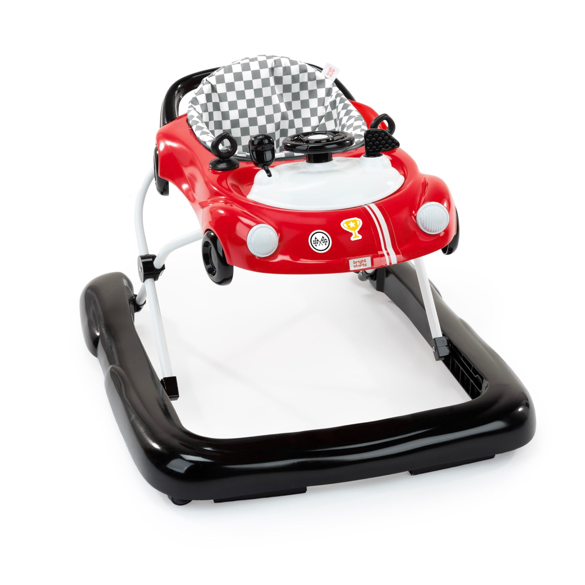 Bright Starts Little Speedster 3-In-1 Car Walker, Red Racer, Baby Activity Walker For Boys And Girls, 6 Months+