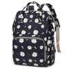 Xunteny Daisy Baby Diaper Bag Backpack For Girls Boys, Waterproof Large Maternity Nappy Bags For Mom (Black)