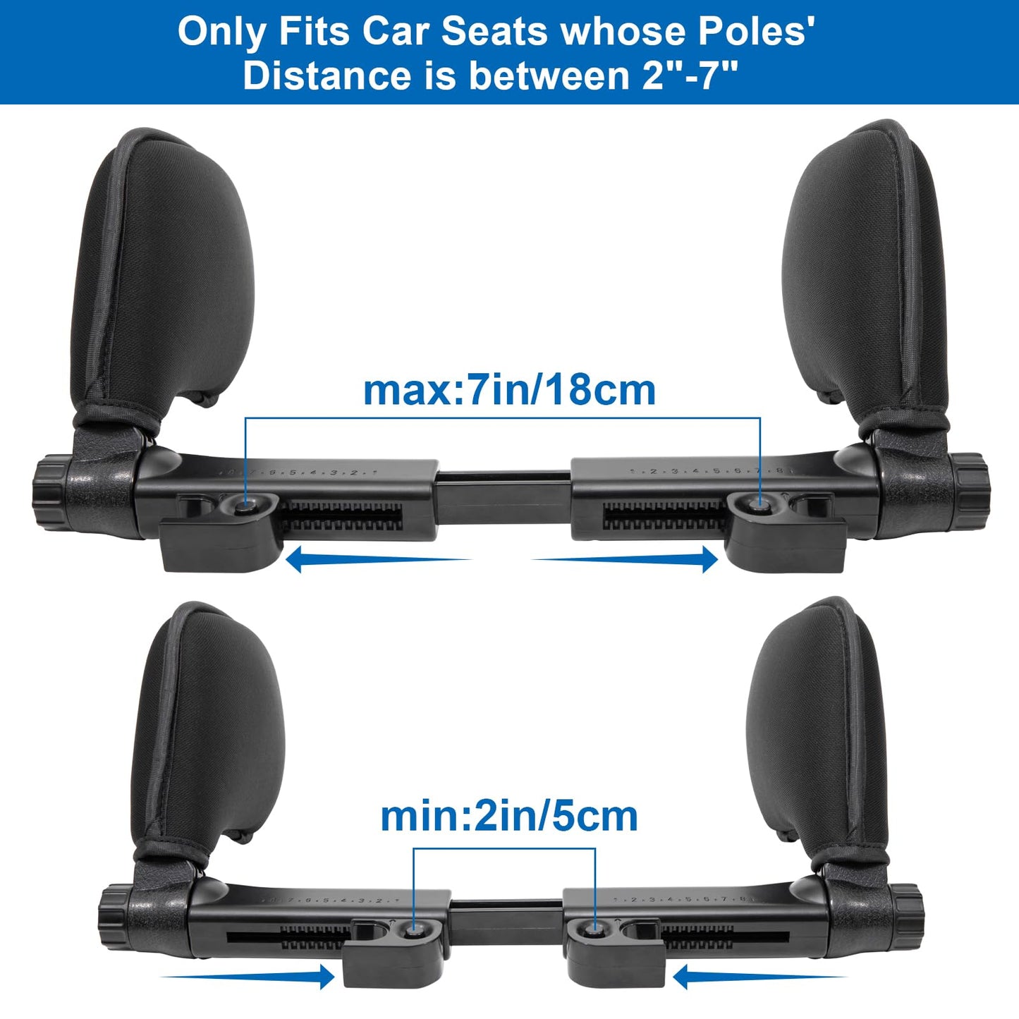 Spurtar Car Headrest Pillow For Kids And Adults, 360 Adjustable Travelling Neck Pillow Head Rest Support, Must Haves For Toddler