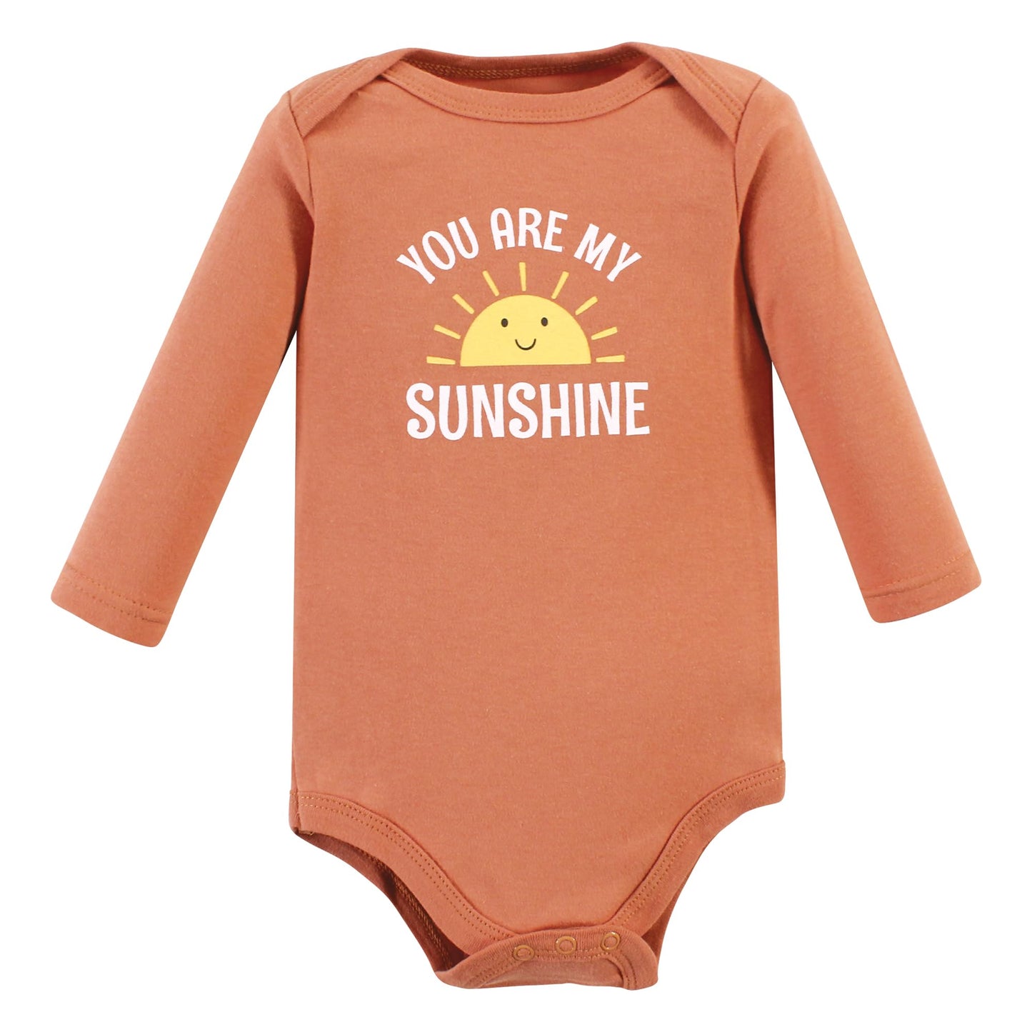 Hudson Baby Unisex Baby Cotton Long-Sleeve Bodysuits, Sunshine Rainbows 3-Pack, 6-9 Months