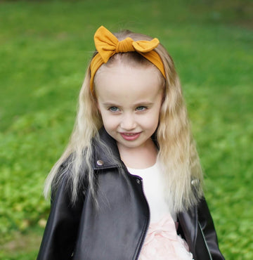 Babygiz Baby Girl Headbands-Infant,Toddler Cotton Handmade Hairbands With Bows Child Hair Accessories (Goldenrod)