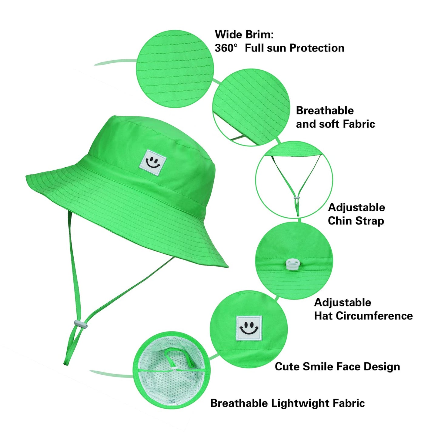 Maxnova Baby Bucket Hats 0-6 Months Green