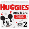 Huggies Snug & Dry Disposable Baby Diapers, Size 2, 180 Count