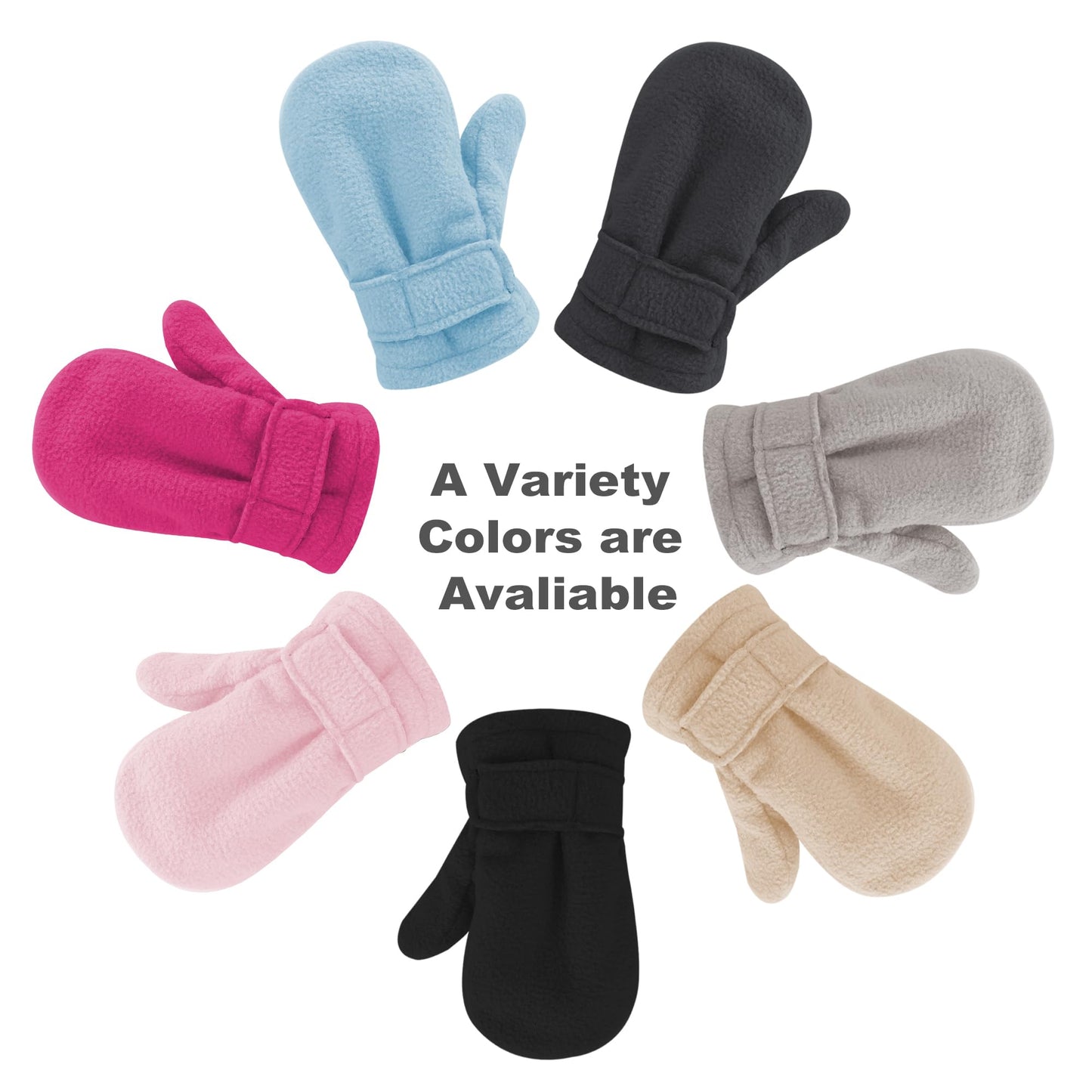 Uttpll Toddler Mittens Unisex Sherpa Lined Fleece Gloves Winter Warm Easy-On Kids Winter Outdoor Mittens For Baby Boys Girls Bei