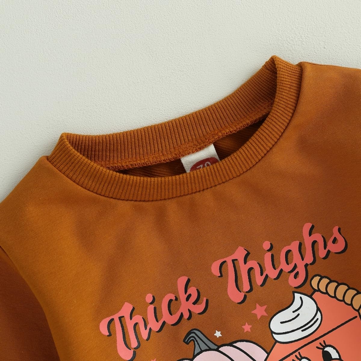 Boebnozcv Baby Boy Girl Halloween Sweatshirt Top Toddler Thick Thighs Pumpkin Pie Print Oversized Sweater Shirts Fall Clothes (B