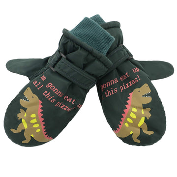 Toddler Mittens Winter Snow Glove Waterproof Mitten Warm Fleece Kid Ski Gloves For Boys Girls Green Dinosaur M