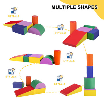 Todefull Foam Climbing Toys For Toddlers, 5 Piece Soft Climbing Blocks, Lightweight Baby Climbing Gym, Indoor Baby Activity Play