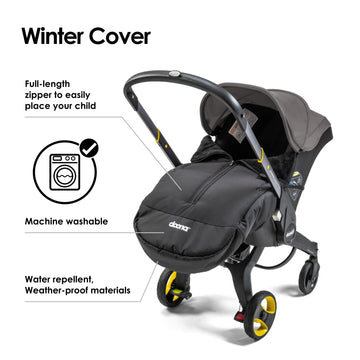 Doona Winter Cover - Black, Water Repellent, Stroller Cover, Stroller Weather Shield