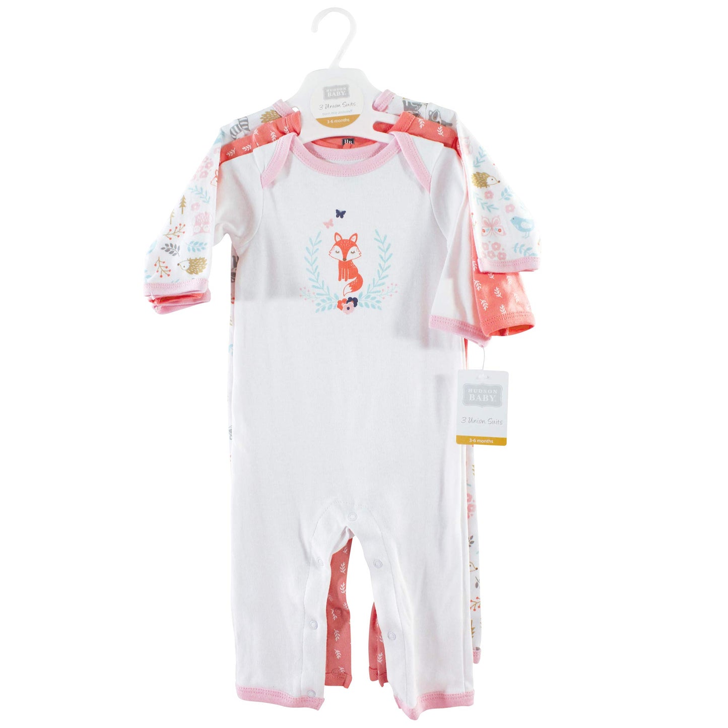 Hudson Baby Baby Girls Cotton Coverall, Woodland Fox, 12-18 Months Us