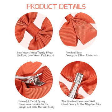 Choicbaby Hair Bows For Girls, 40Pcs 3' Grosgrain Ribbon Pinwheel Hair Bows For Toddler Baby Girls Hair Accessories