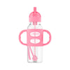 Dr. Brown'S Milestones Narrow Sippy Straw Bottle With 100% Silicone Handles, 8Oz/250Ml, Pink, 1 Pack, 6M+