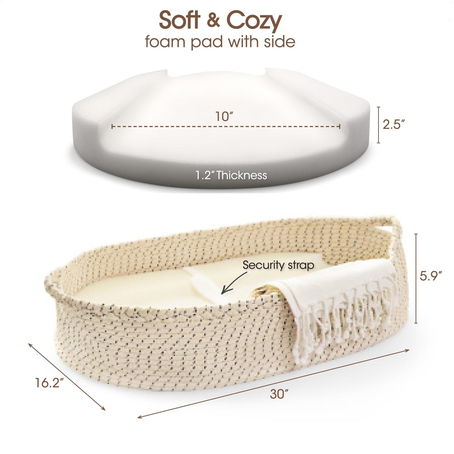 J&Joo Baby Changing Basket - Wipeable & Waterproof Pad Cover, Portable, Changing Table Topper, Changing Pad For Dresser, Cotton