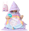 Athaelay Kid Girls Hooded Towel for Bath Beach, Toddlers Poncho Cover-ups Pool Swimwear, Cat Theme with Drawstring Bag