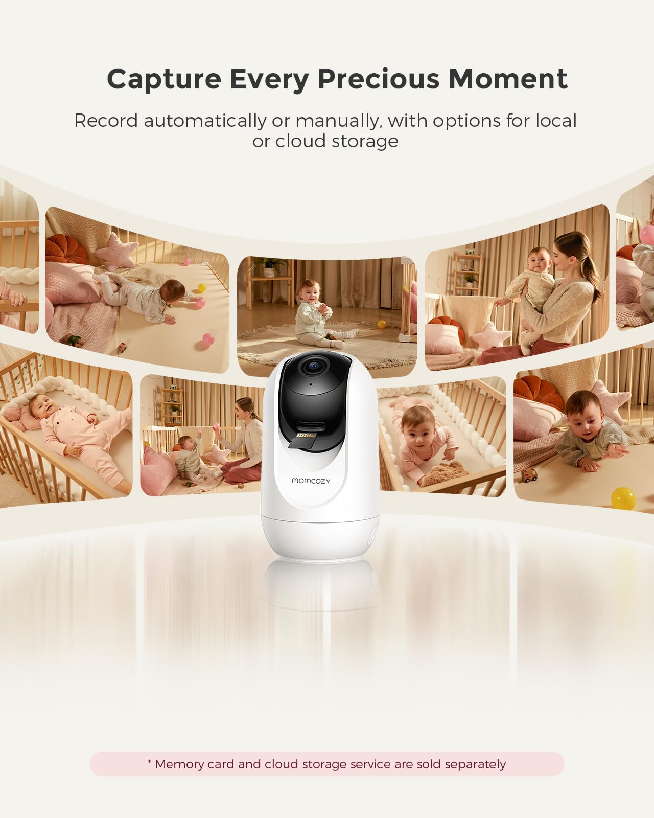 Momcozy Smart Wifi Baby Monitor With Camera And Audio, 5' 1080P Screen With Wall Mount, Motion & Cry Detection, Safe Fence, Cle