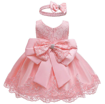 Nssmwttc Baby Girl Ball Gown Dress Infant Birthday Party Christmas New Year Dresses Toddler Christmas (Pink02,6M)