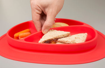 Nuby Silicone Sure Grip Miracle Mat, Fits Most High Chairs, 6 M+, Red