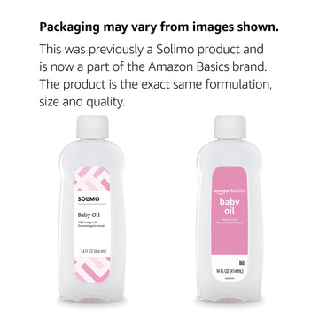 Amazon Basics Baby Oil, Mild & Gentle, Dermatologist Tested, 14 Fl Oz (Pack Of 4) (Previously Solimo)